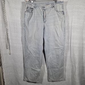 American Eagle Highest Rise Baggy Straight Jeans Light Wash Denim Women’s 20